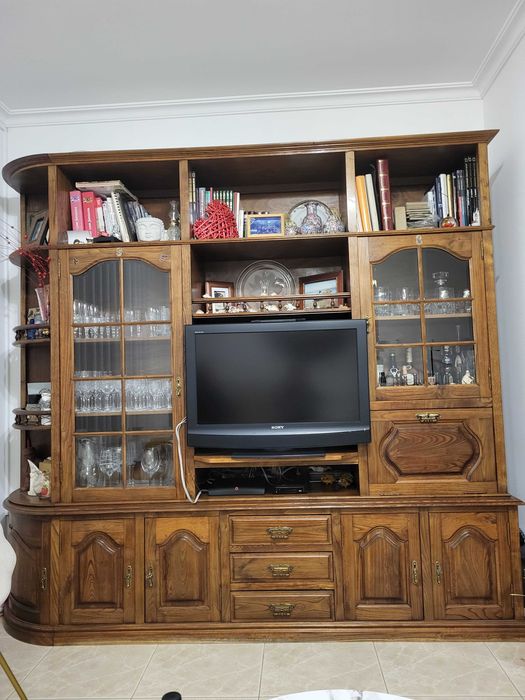 Movel sala madeira castanho bom estado