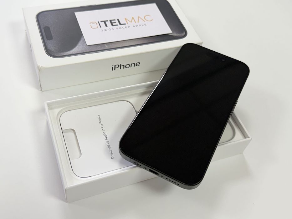 Apple iPhone 15 Pro 128GB 5G Black • SUPER STAN • GW • Raty 0%