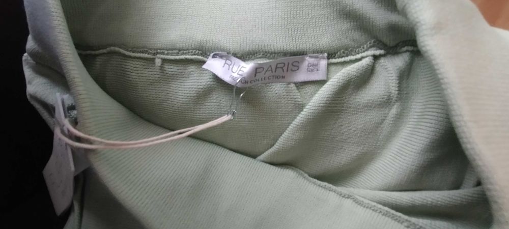 Spódnica damska, miętowa, falbana, Rue Paris