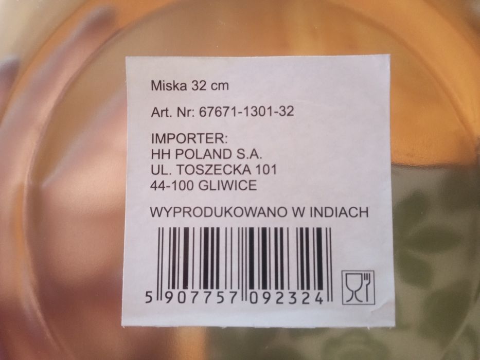 Nowa Duża miska stali nierdzewna 32 cm