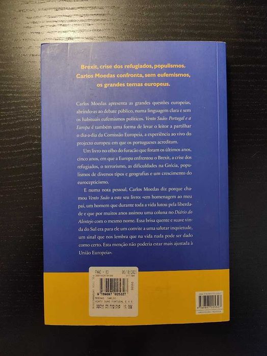 (Env. Incluído) Vento Suão - Portugal e a Europa de Carlos Moedas