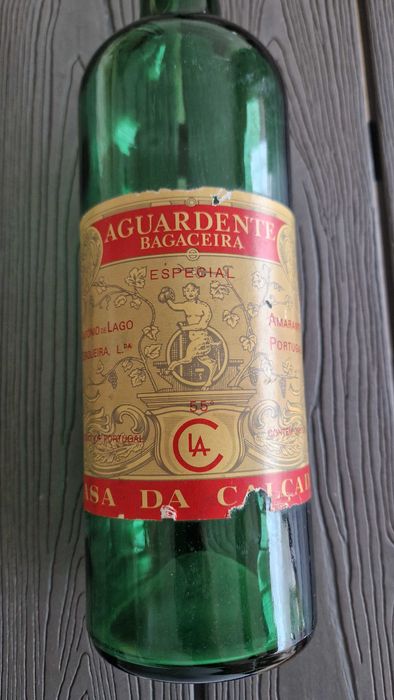 Garrafa de vidro de Aguardente, Casa da Calçada - vintage