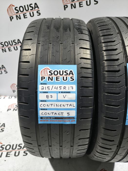 2 pneus semi novos 215-45R17 Continental - Oferta dos Portes