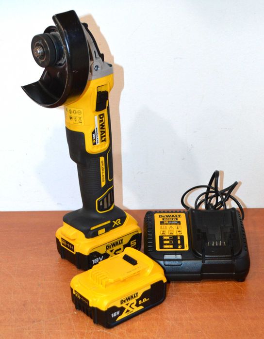 Szlifierka Kątowa DeWalt DCG405 + 2x Bateria 5.0 Ah i Ładowarka