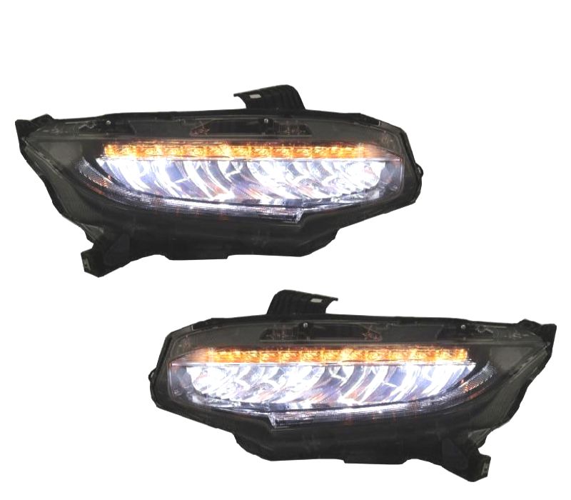 CONJUNTO DE FARÓIS HONDA CIVIC MK10 16- NEW LOOK COM INDICADORES DINÂMICOS LEDS