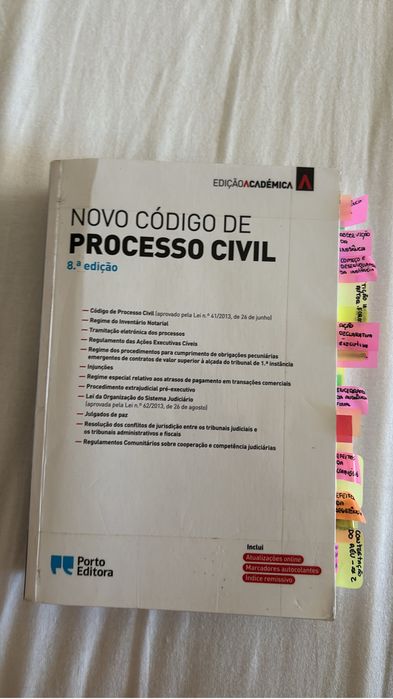 Novo Código de Processo Civil - 8º Edição Porto Editora Edição Acadêmica 2023