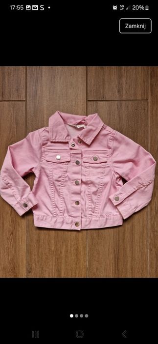H&M różowa kurtka jeansowa katana 98cm wiosenna