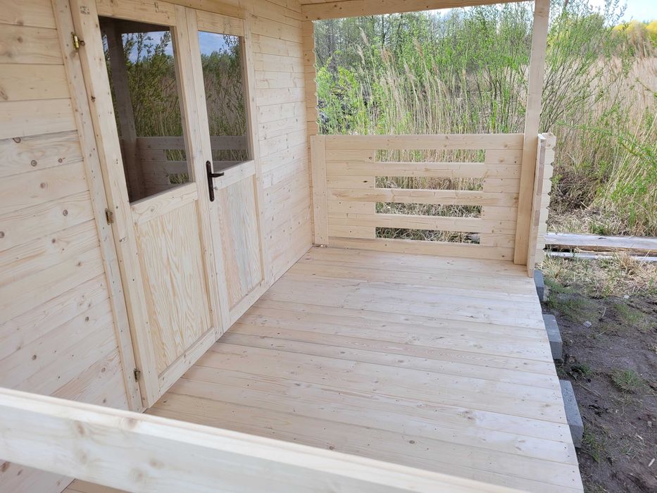 Od RĘKI masywny DREWNIANY domek letniskowy+TARAS*6mx4m*24 m2*ściany 34