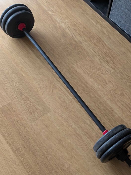Barra musculação + 25 kg discos