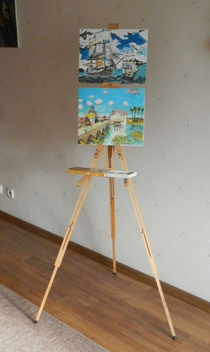 Мольберт тренога  художественный на 2 холста,  бук
