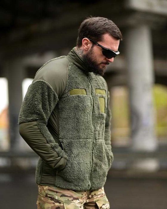 Тактична флісова куртка олива S-XXL  Тепла  Без передоплати