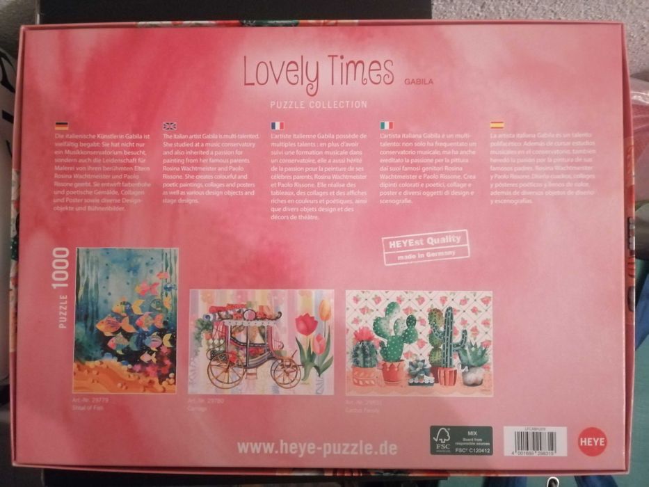 Puzzle Heye Lovely Times Familia  Cactus Family de 1000 Peças