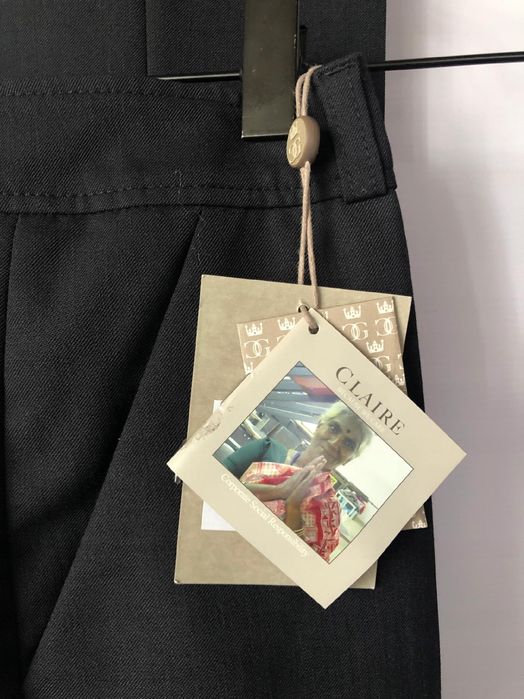 CLAIRE Spodnie garniturowe eleganckie w kant PREMIUM