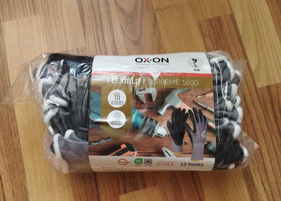 24szt NOWE Rękawice Ox-On Flexible Supreme 1600 rozmiar 9 L - 2x 12 par