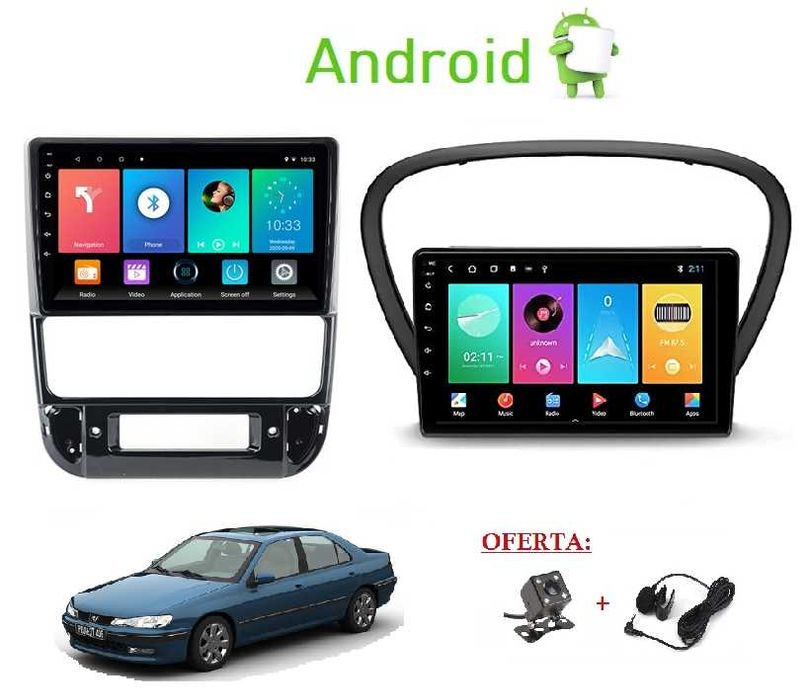 (NOVO) Rádio 2DIN 9" • Peugeot 406 / 607 • Android GPS [4+32GB]