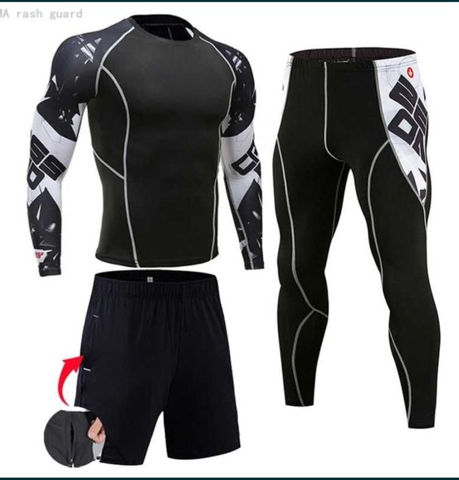 4в1.Компрессионный комплект CrossRoad (ветровка,рашгард,лосины,шорты)