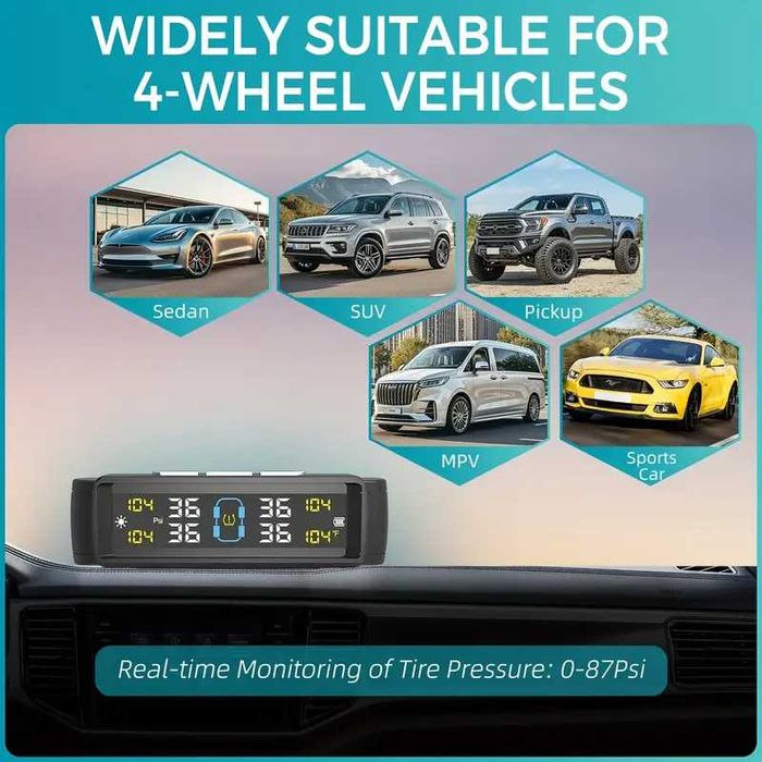 Система мониторинга давления и температуры в шинах автомобиля