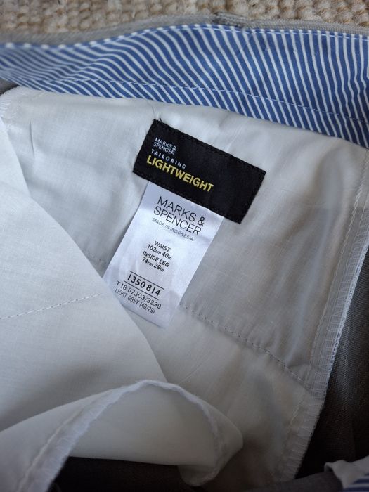 Rozmiar XL, M&S męskie szare garniturowe spodnie, eleganckie spodnie
