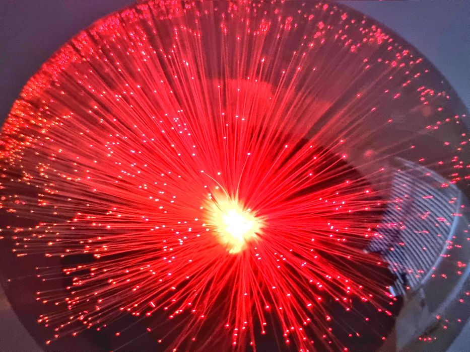 Candeeiro UFO de fibra óptica space age anos 80