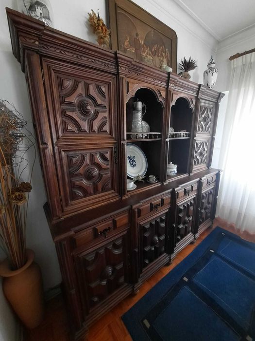 Conjunto Sala de Jantar Madeira de castanho Maciço!