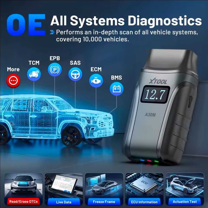 XTOOL A30M Interfejs Diagnostyczny Pełny System Dwukierunkowy