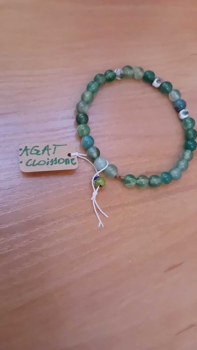 Bransoletka z agatu. Hand made. Nowa. Zieleń.