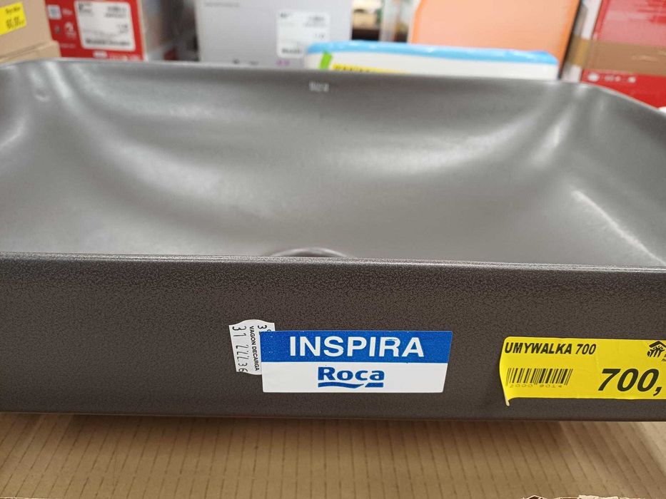 Umywalka blatowa Roca Inspira Square 55x37 cm (A327534640) - onyks