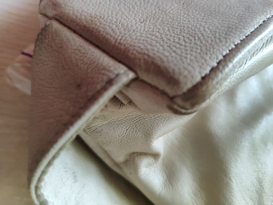 Сумка натуральная кожаная белая