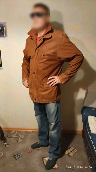 Куртка кожаная, мужская р. XXL  рост 185-195 Испания