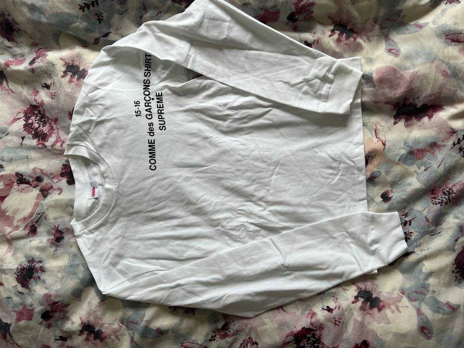 Supreme CDG biala koszulka longsleeve white L nowy