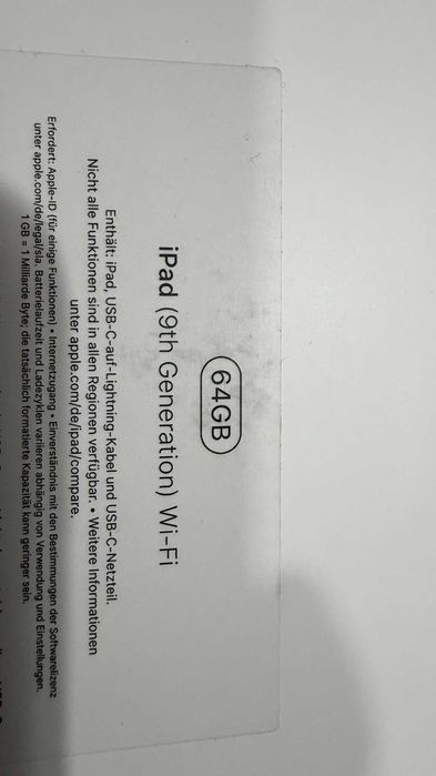 Apple iPad gen 9  Gwarancja