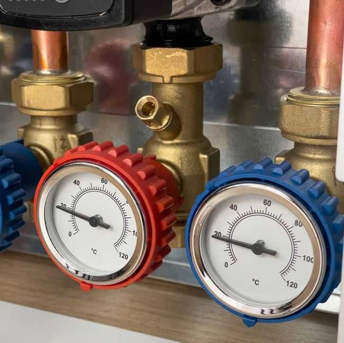 Zestaw Mieszający Moduł Hydrauliczny 2 Strefy Nisko temp. Zawory Termo