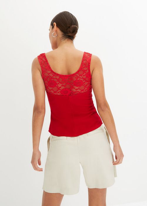 B.P.C czerwony top z koronką r.36/38