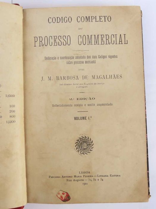 Código Completo do Processo Comercial, 1901, Magalhaes (2 vol)