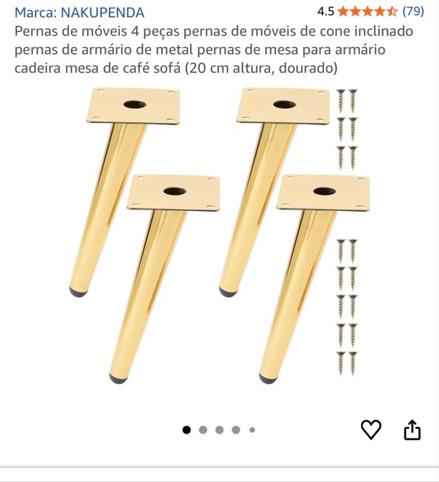 Pernas de móveis 4 peças de cone inclinado de armario ou sofa
