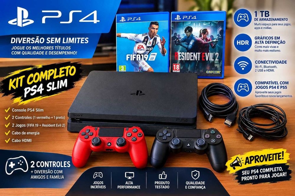 Console PS4 Slim 1T