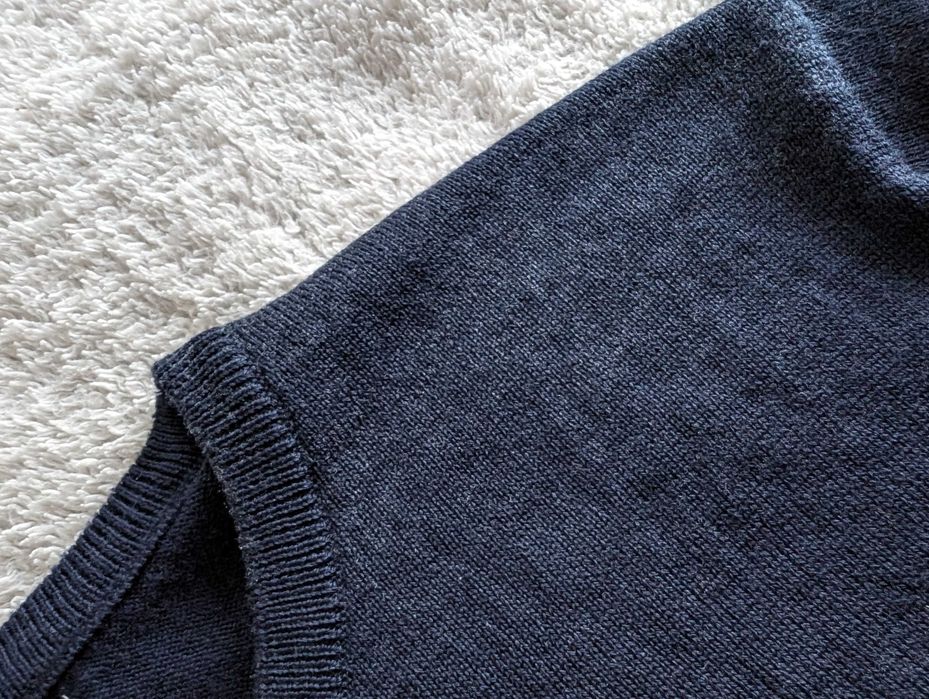 Elegancki granatowy wełniany sweter St. Bernard Dunnes M wełna merino