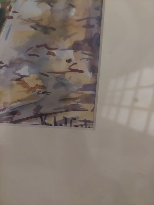 Linda aguarela com boa moldura  Maria Vinhal Costa