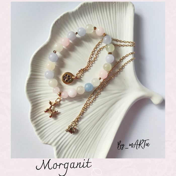 Morganit bransoletka z pieskiem