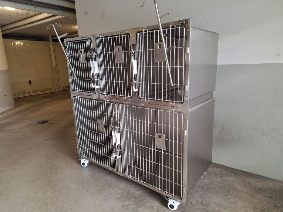 Módulo de 5 jaulas para clinica veterinaria