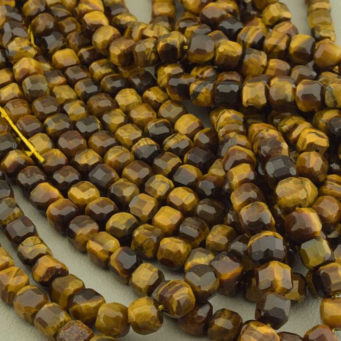 Нитки бусин натуральный Тигровый Глаз.Низка бусин Тигрове Око.