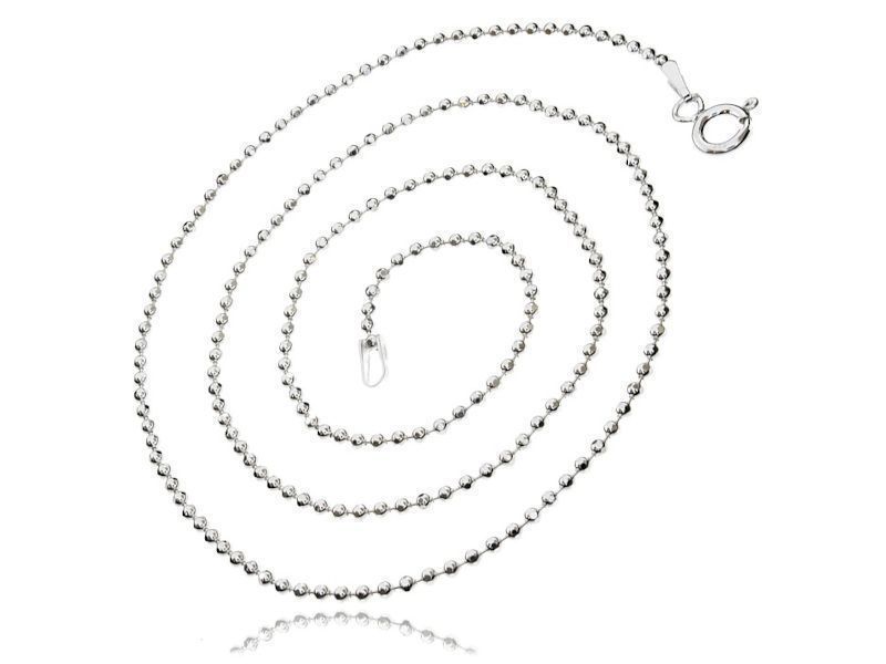 Gruby Łańcuszek Kulkowy Diamentowany 45Cm Srebro Cpld18_45