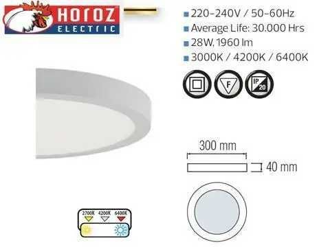 Світильник накладний круглий Caroline-28 W 6400K 1960Lm  287мм IP20