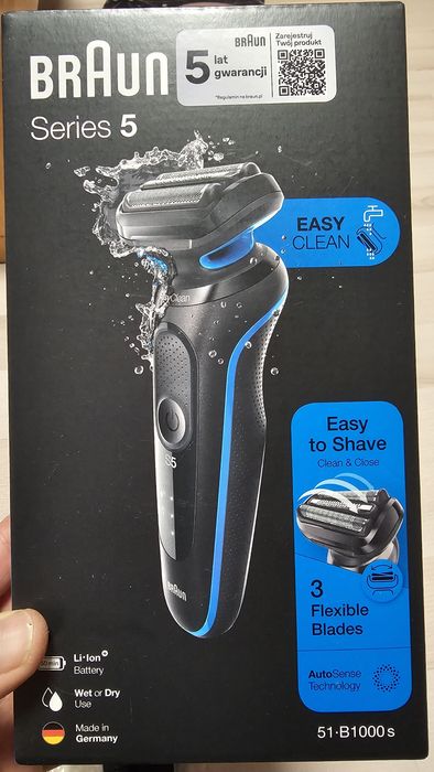 Maszynka do golenia Braun Series 5 ,gwarancja, model 51-B1000s