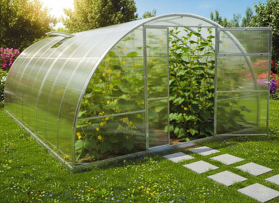 Szklarnia z Poliwęglanu 4mm 3,5x4m +4 prezenty (dostępne 6m, 8m, 10m)