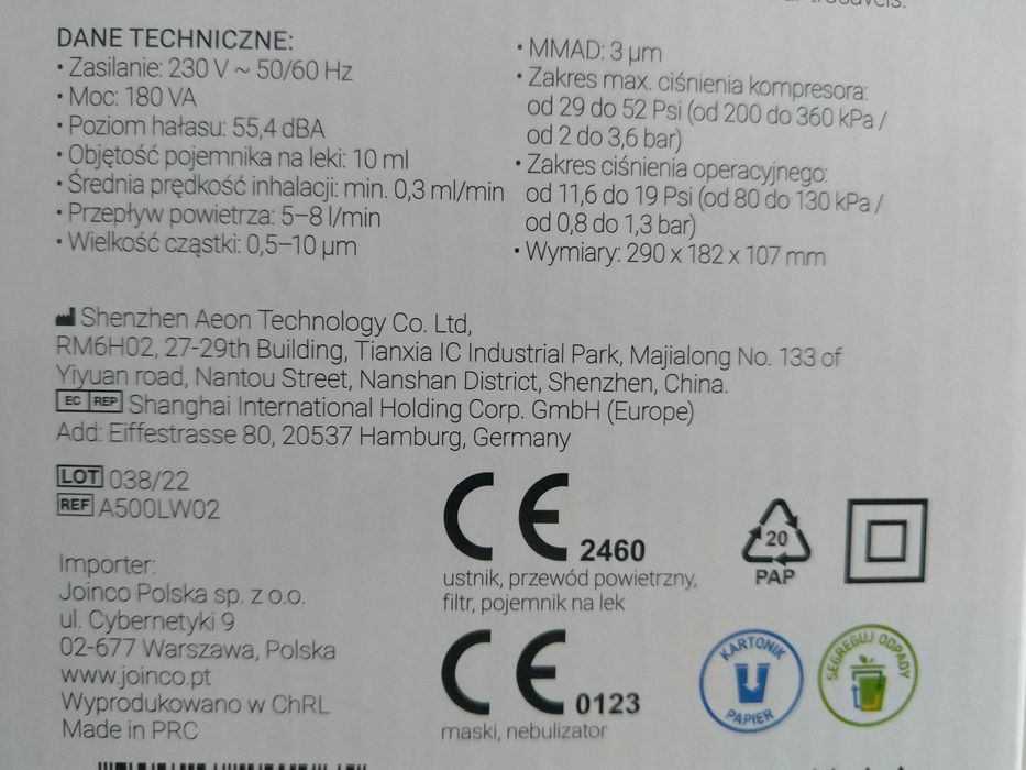 OKAZJA Nebulizator kompresorowy inhalator + akcesoria Wysyłam