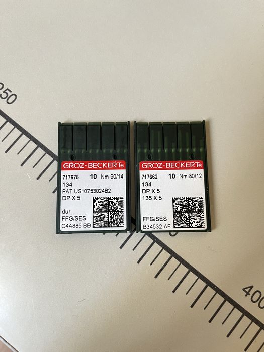 Голки для промислових швейних машин Groz-Beckert DP x5 90/14 та 80/12