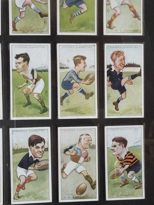 Quadro Jogadores Rugby - 50 Cartões Antigos