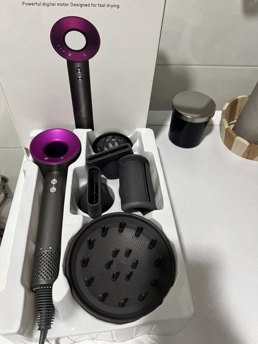 Фен-стайлер для волосся 5 в 1 Premium Magic Hair 1600 Вт 5 насадок Рожевий