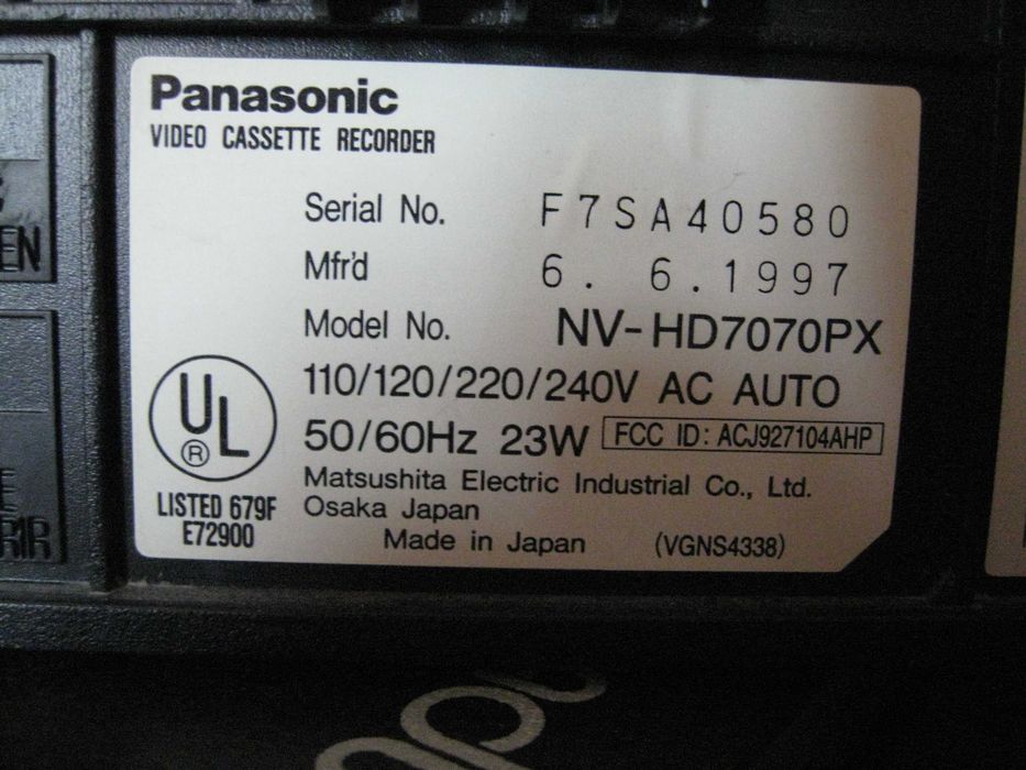 Видеомагнитофон HI-FI Panasonic NV-HD 7070PX. 6 Heads. Stereo.
